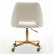Pemberly Row Boucle Upholstered Seat and Back Rolling Chair in White