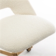 Pemberly Row Boucle Upholstered Seat and Back Rolling Chair in White