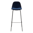 Pemberly Row Performance Velvet Bar Height Stools (Set of 2) in Blue