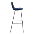 Pemberly Row Performance Velvet Bar Height Stools (Set of 2) in Blue