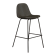 Pemberly Row Vegan Leather Counter Height Stools (Set of 2) in Black