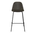 Pemberly Row Vegan Leather Counter Height Stools (Set of 2) in Black