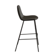 Pemberly Row Vegan Leather Counter Height Stools (Set of 2) in Black