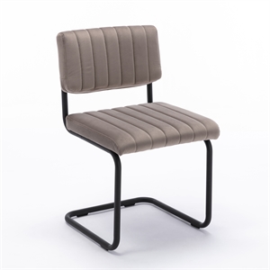 Pemberly Row Contemporary Velvet Side Chairs (Set of 2) in Gray