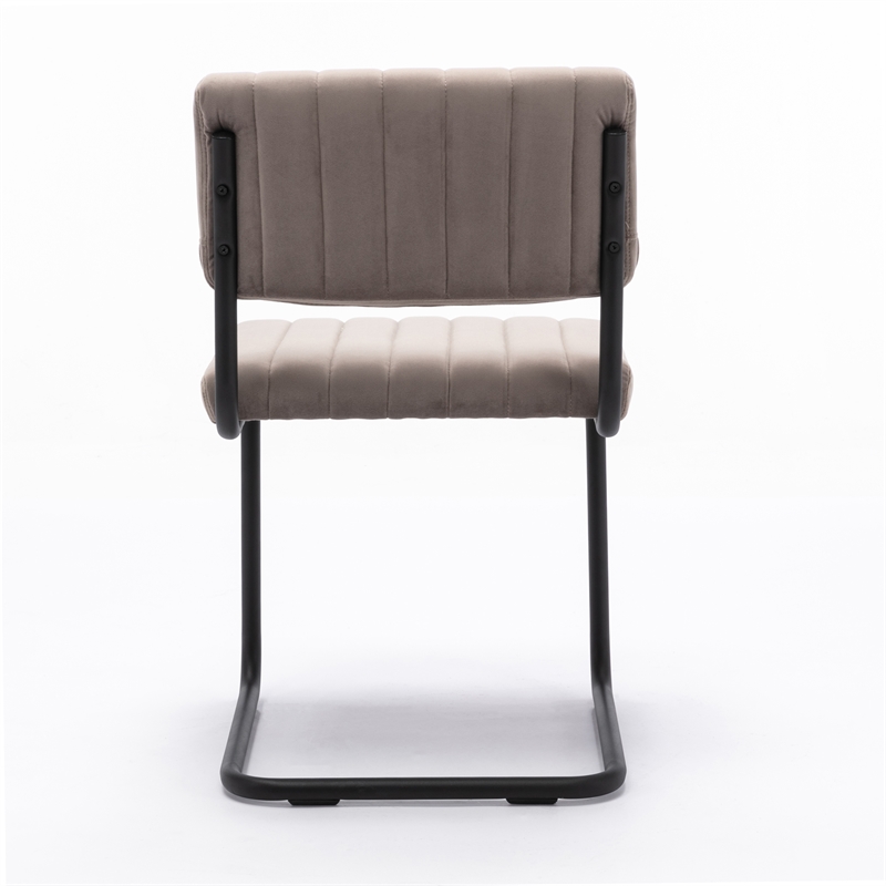 Pemberly Row Contemporary Velvet Side Chairs (Set of 2) in Gray
