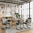 Pemberly Row Contemporary Velvet Side Chairs (Set of 2) in Gray