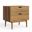 Pemberly Row Contemporary Wood 2-Drawer Nightstand in Natural