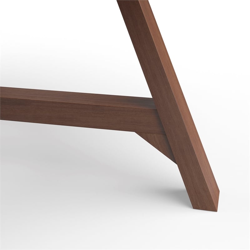 Pemberly Row Contemporary Wood Round Wood Side Table in Walnut