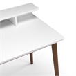 Pemberly Row Contemporary Wood 2-Tier Desk in White and Walnut