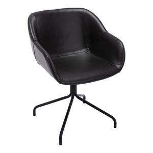 Pemberly Row Modern / Contemporary Vegan Leather Armchair in Black