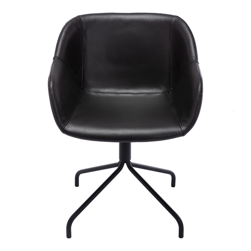 Pemberly Row Modern / Contemporary Vegan Leather Armchair in Black