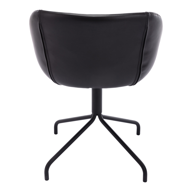 Pemberly Row Modern / Contemporary Vegan Leather Armchair in Black