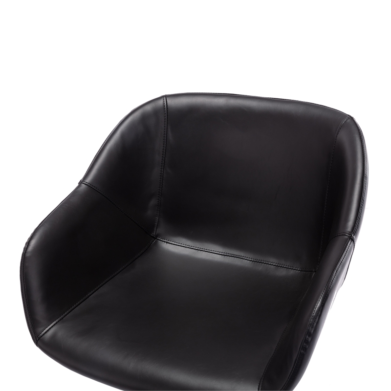 Pemberly Row Modern / Contemporary Vegan Leather Armchair in Black