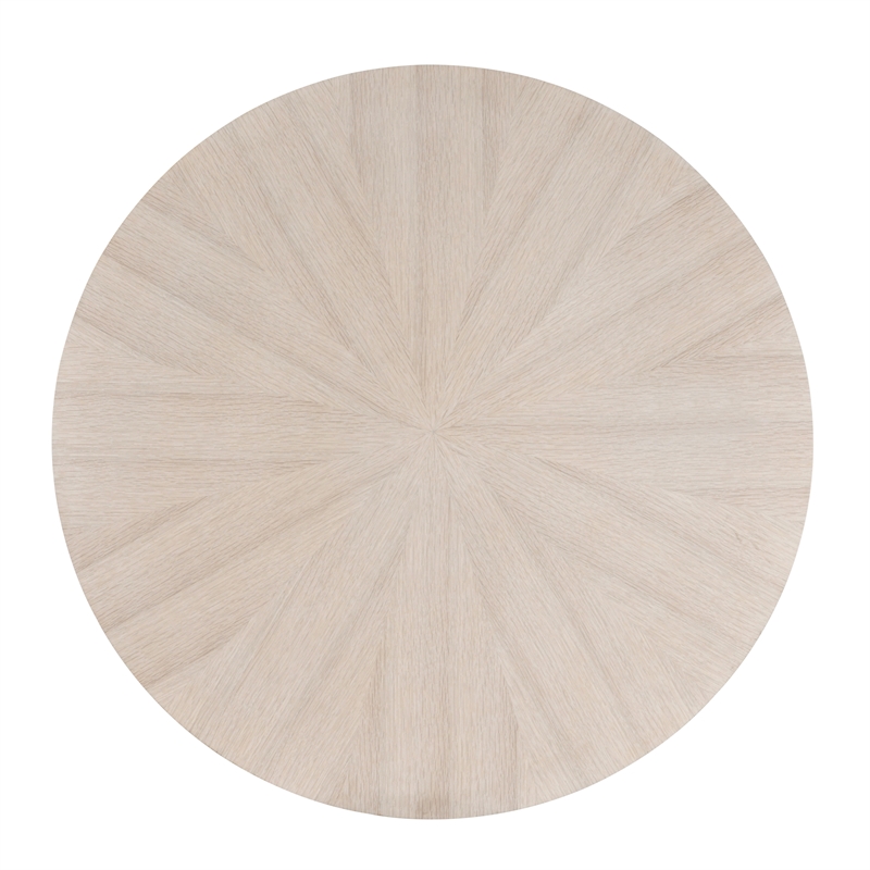 Pemberly Row Contemporary Wood Round Dining Table in Light Oak