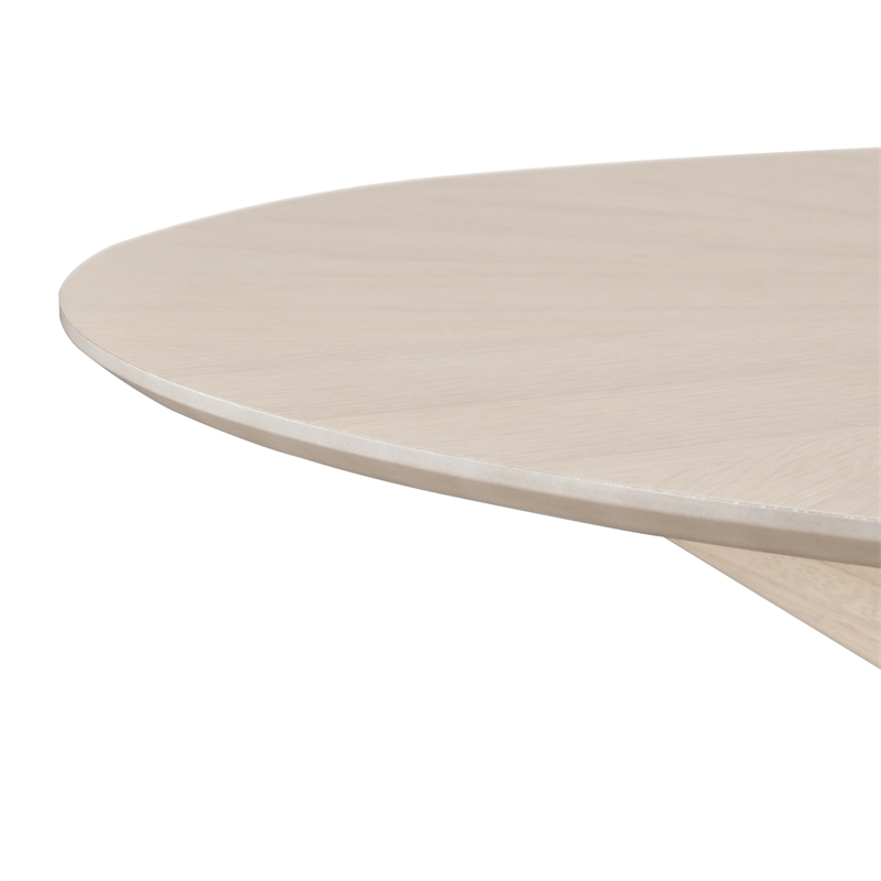 Pemberly Row Contemporary Wood Round Dining Table in Light Oak