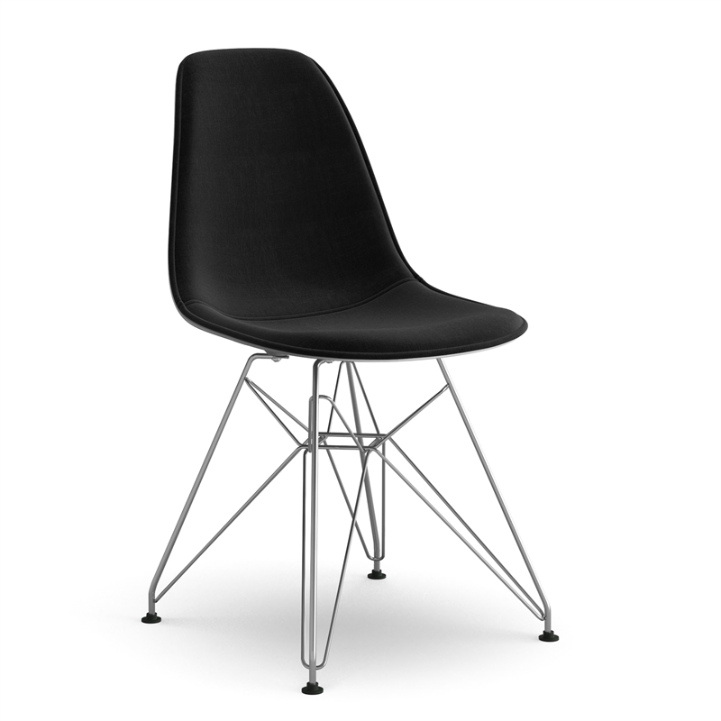 Pemberly Row Contemporary Fabric Side Chairs (Set of 2) in Black