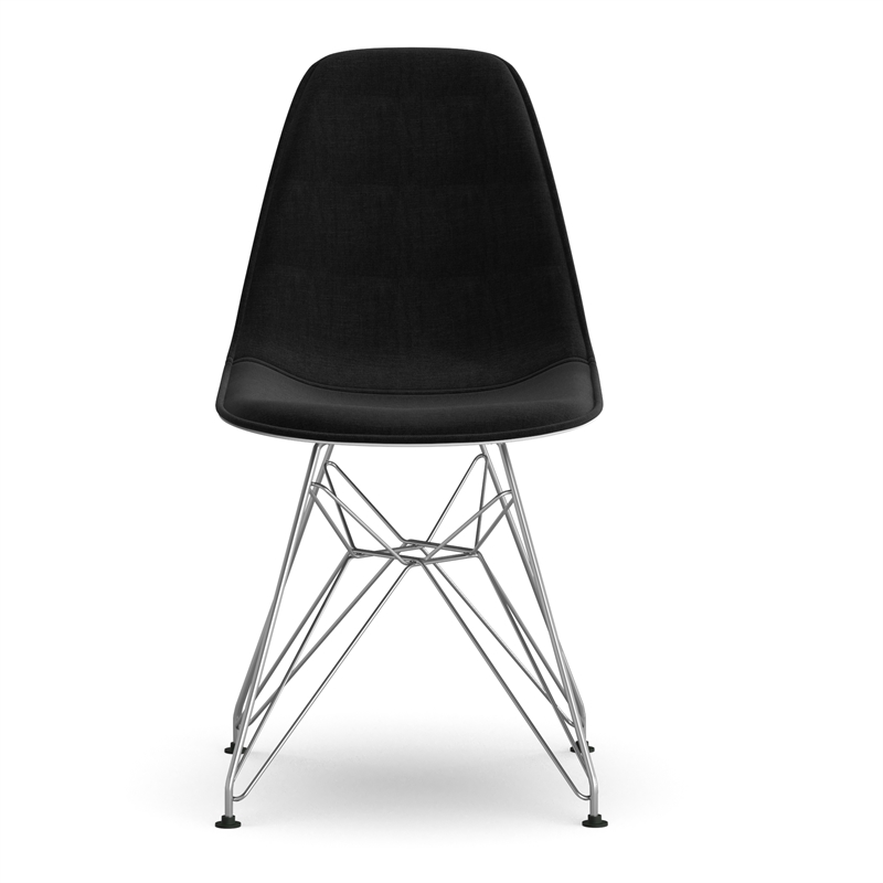 Pemberly Row Contemporary Fabric Side Chairs (Set of 2) in Black