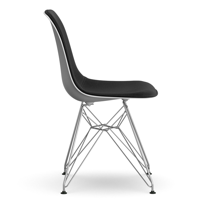 Pemberly Row Contemporary Fabric Side Chairs (Set of 2) in Black