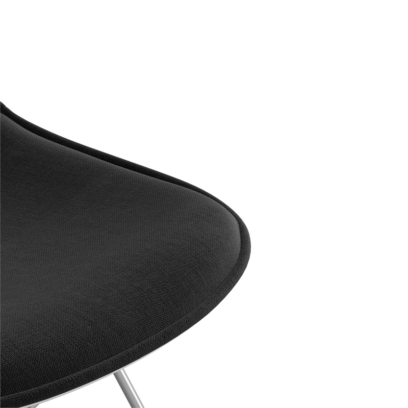 Pemberly Row Contemporary Fabric Side Chairs (Set of 2) in Black
