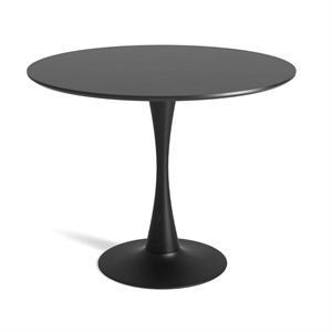 Pemberly Row Contemporary Wood 36&quot Round Dining Table in Black