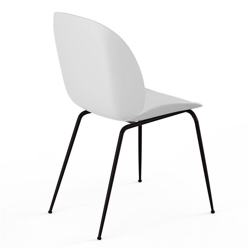 Pemberly Row Contemporary Plastic Side Chairs (Set of 2) in White