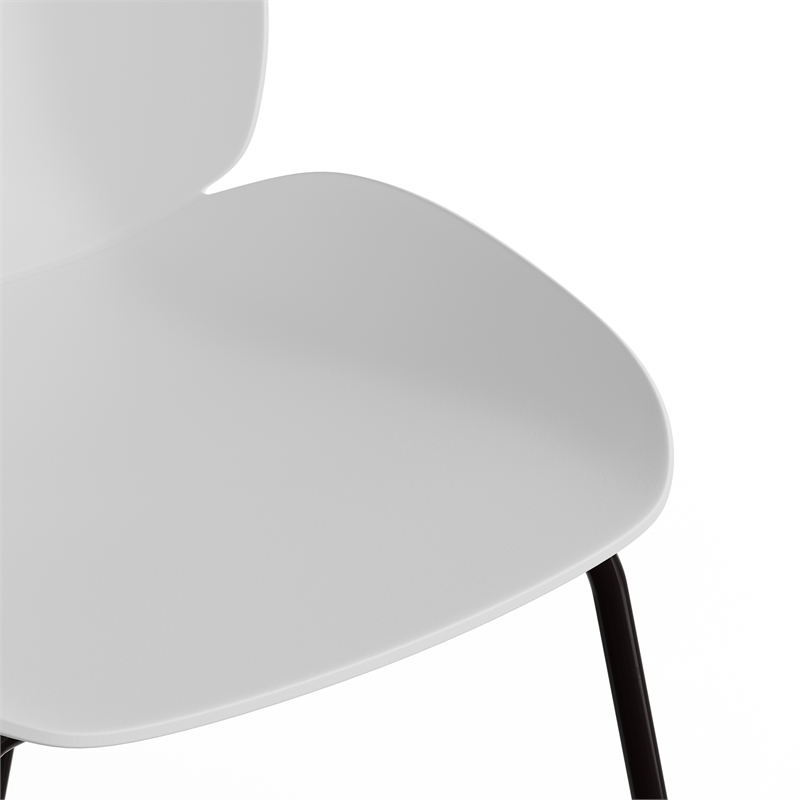 Pemberly Row Contemporary Plastic Side Chairs (Set of 2) in White