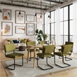 Pemberly Row Contemporary Velvet Side Chairs (Set of 2) in Olive