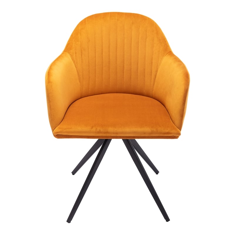 Pemberly Row Contemporary Velvet Swivel Arm Chair in Light Brown