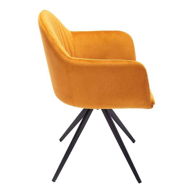 Pemberly Row Contemporary Velvet Swivel Arm Chair in Light Brown
