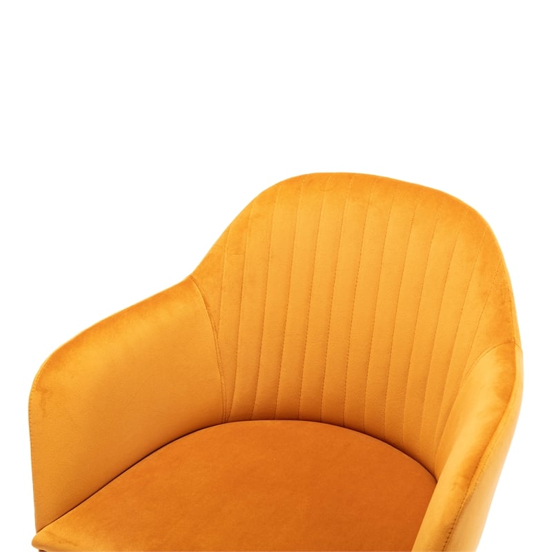 Pemberly Row Contemporary Velvet Swivel Arm Chair in Light Brown