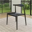 Pemberly Row Contemporary Wood Papercord Dining Chair in Black
