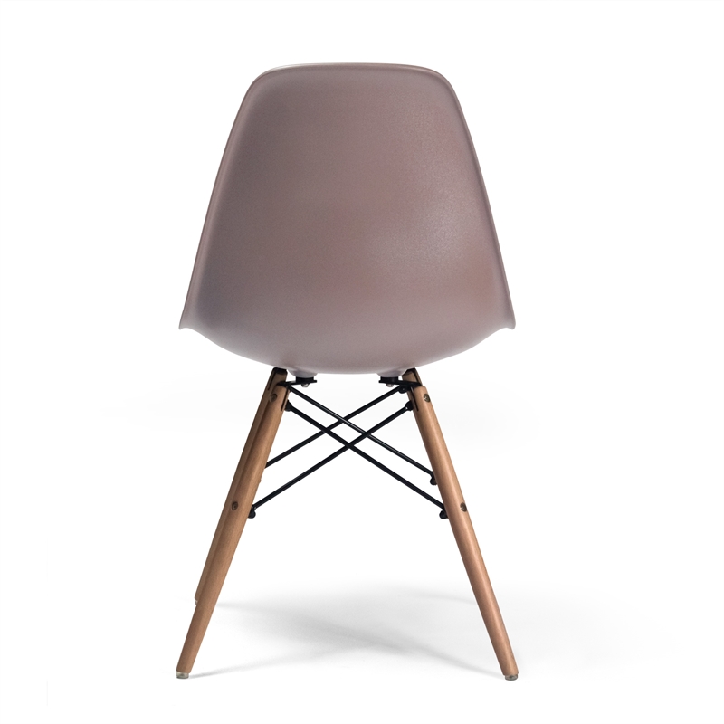 Pemberly Row Contemporary Plastic Side Chairs (Set of 2) in Taupe