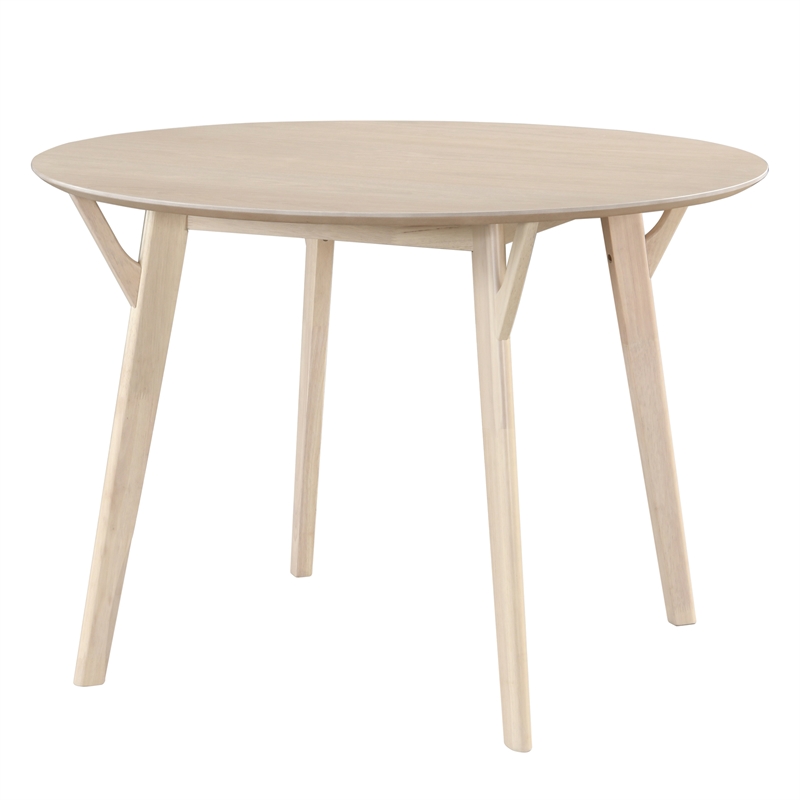 Pemberly Row Contemporary Wood Round Dining Table in Light Oak