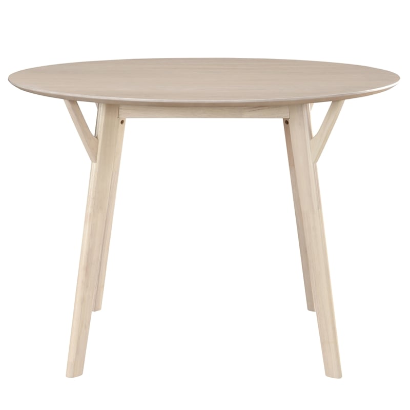 Pemberly Row Contemporary Wood Round Dining Table in Light Oak