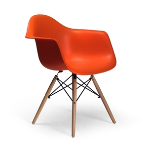 pemberly row contemporary plastic arm chairs (set of 2) in orange