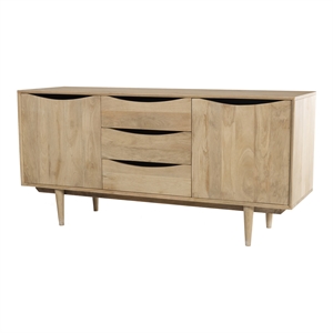 Pemberly Row Modern / Contemporary Solid Wood Sideboard in Natural