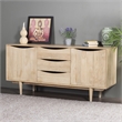 Pemberly Row Modern / Contemporary Solid Wood Sideboard in Natural