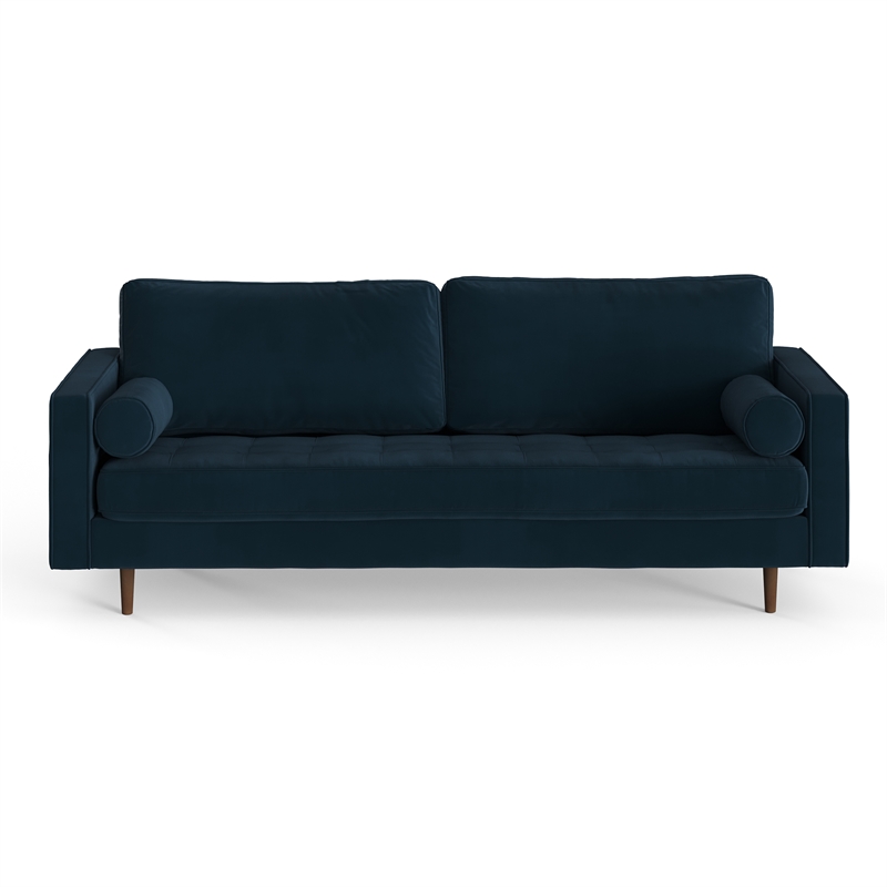 Pemberly Row Modern / Contemporary Performance Velvet Sofa in Blue