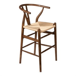 Pemberly Row Modern Counter Height Stool in Walnut and Natural