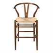 Pemberly Row Modern Counter Height Stool in Walnut and Natural