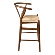 Pemberly Row Modern Counter Height Stool in Walnut and Natural
