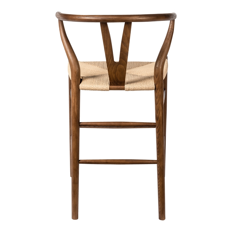 Pemberly Row Modern Counter Height Stool in Walnut and Natural