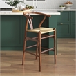 Pemberly Row Modern Counter Height Stool in Walnut and Natural