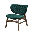Pemberly Row Mid-Century Solid Wood Frame Lounge Chair in Green