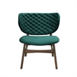 Pemberly Row Mid-Century Solid Wood Frame Lounge Chair in Green