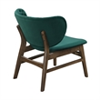 Pemberly Row Mid-Century Solid Wood Frame Lounge Chair in Green