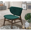 Pemberly Row Mid-Century Solid Wood Frame Lounge Chair in Green
