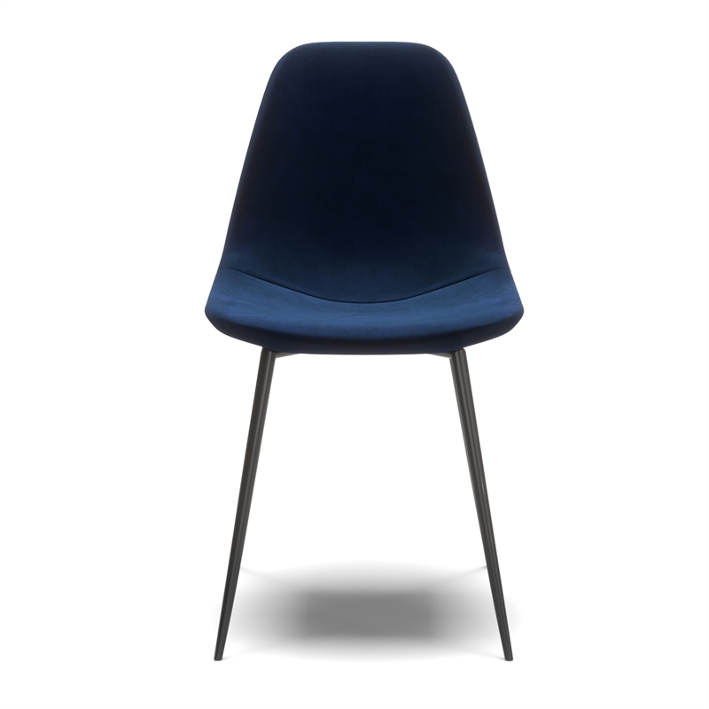 Pemberly Row Performance Velvet Side Chairs (Set of 2) in Blue