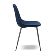 Pemberly Row Performance Velvet Side Chairs (Set of 2) in Blue