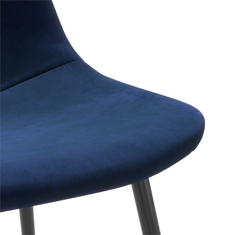 Pemberly Row Performance Velvet Side Chairs (Set of 2) in Blue